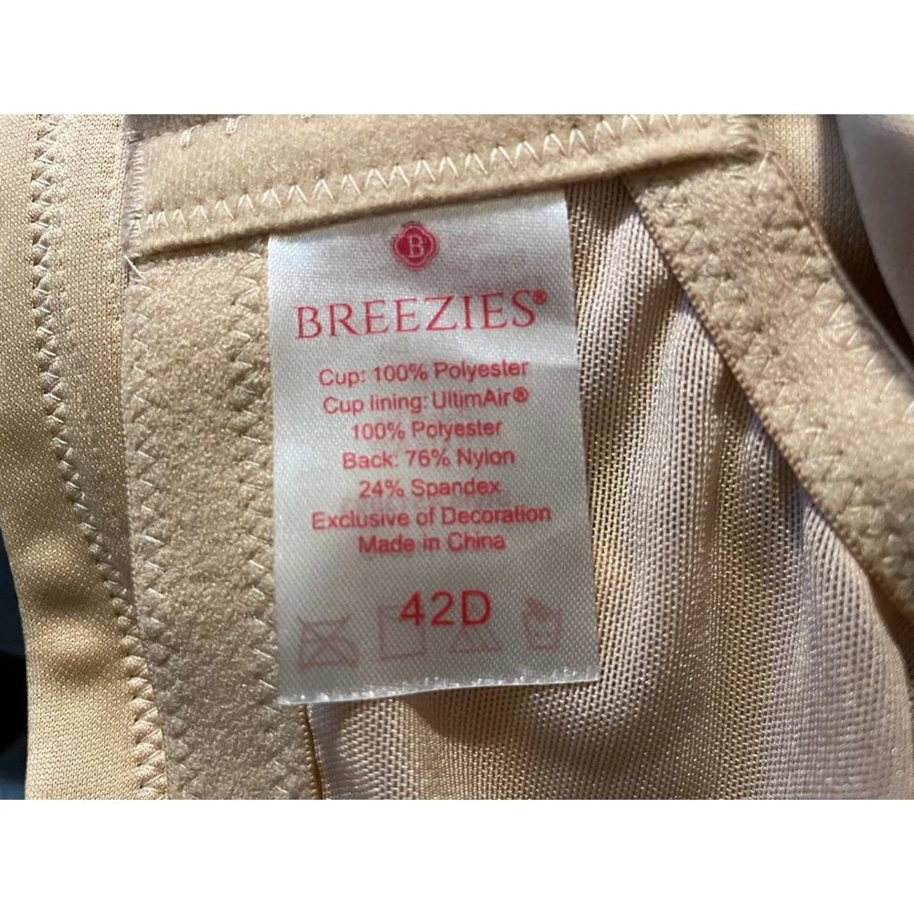 Breezies Underwire Solid Support Bra 42d - image 4